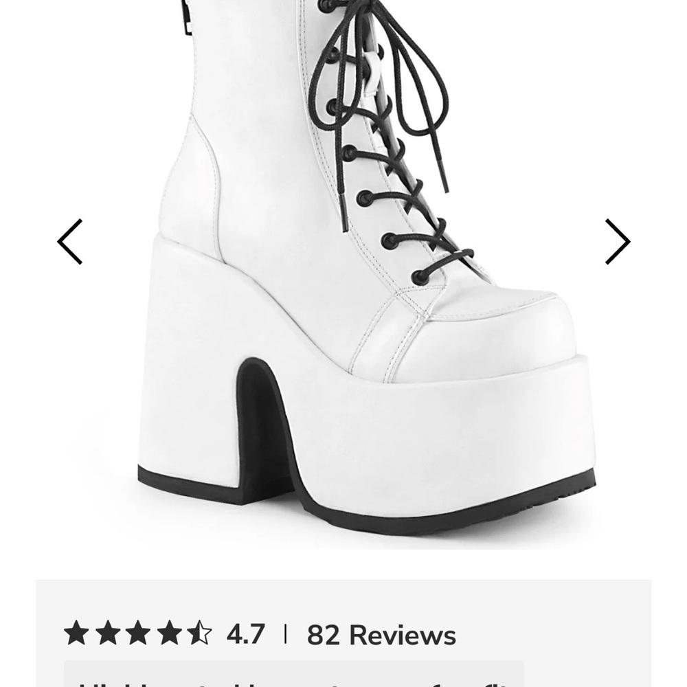 Demonia White Lace Up Platform Boots - Picture 4 of 4